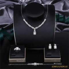 Modern 925 silver wedding jewelry set