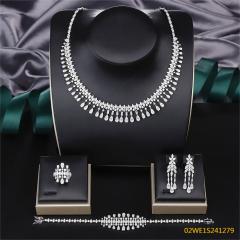 طقم مجوهرات زفاف عصري من الزركون