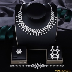 Modern 925 silver wedding jewelry set