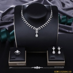Modern 925 silver wedding jewelry set