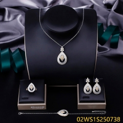 Modern 925 silver wedding jewelry set