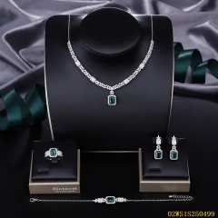 Modern 925 silver wedding jewelry set