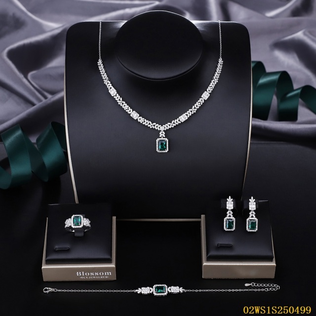 Modern 925 silver wedding jewelry set