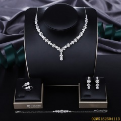 Modern 925 silver wedding jewelry set