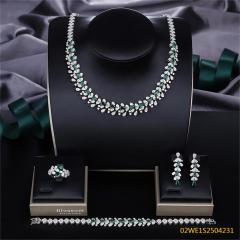 طقم مجوهرات زفاف عصري من الزركون