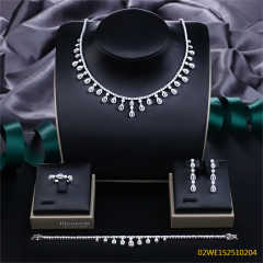 Modern 925 silver wedding jewelry set