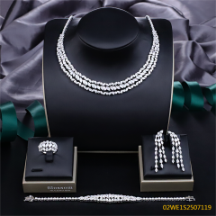 Modern 925 silver wedding jewelry set
