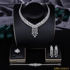 Modern 925 silver wedding jewelry set