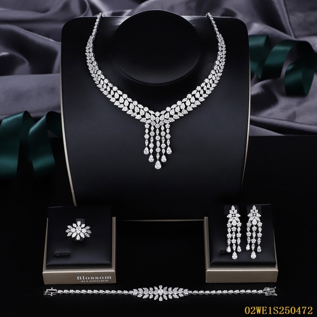 Modern 925 silver wedding jewelry set