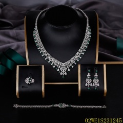 Modern 925 silver wedding jewelry set