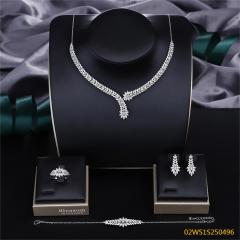 Modern 925 silver wedding jewelry set