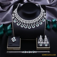 طقم مجوهرات زفاف عصري من الزركون
