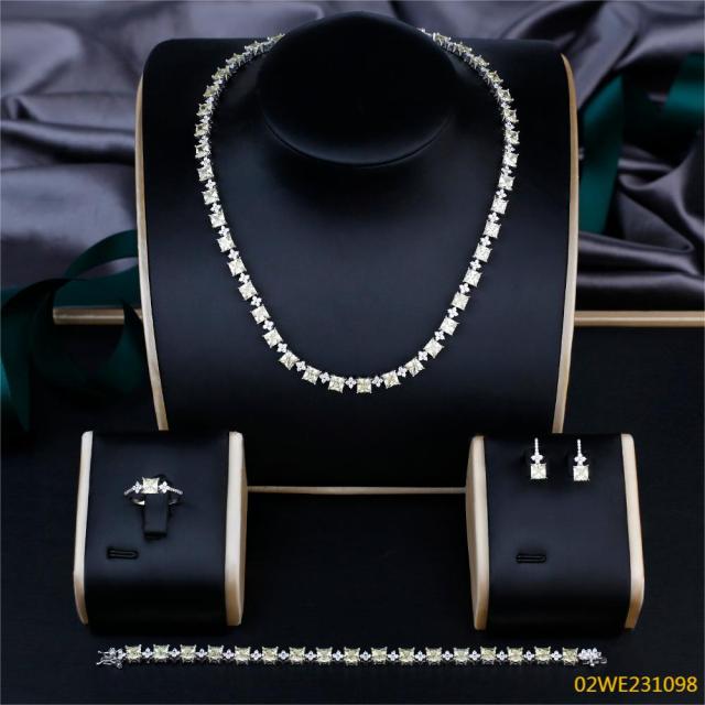 Modern 925 silver wedding jewelry set