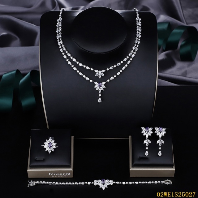 Modern 925 silver wedding jewelry set