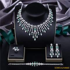 Modern 925 silver wedding jewelry set