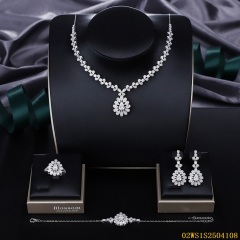 Modern 925 silver wedding jewelry set