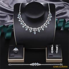 Modern 925 silver wedding jewelry set
