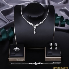 Modern 925 silver wedding jewelry set