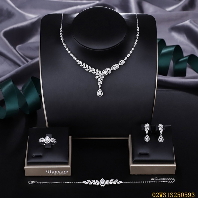 Modern 925 silver wedding jewelry set
