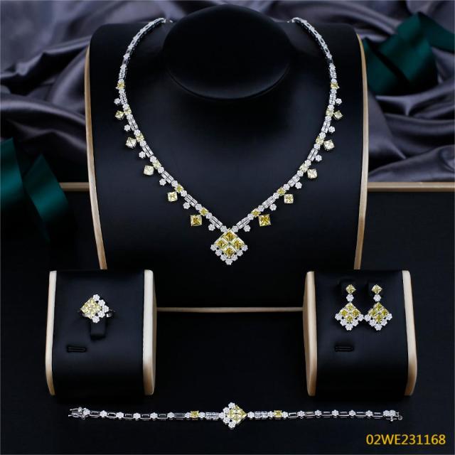 Modern 925 silver wedding jewelry set