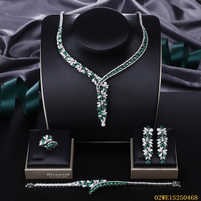 Modern 925 silver wedding jewelry set
