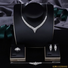 Modern 925 silver wedding jewelry set