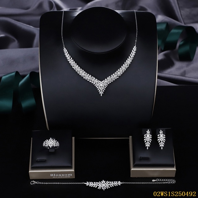 Modern 925 silver wedding jewelry set