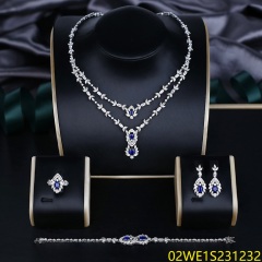 طقم مجوهرات زفاف عصري من الزركون