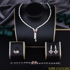 طقم مجوهرات زفاف عصري من الزركون