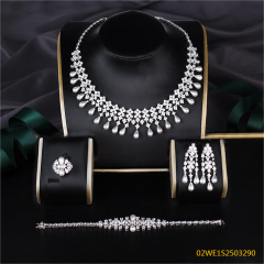 Modern 925 silver wedding jewelry set