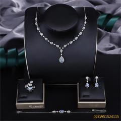 Modern 925 silver wedding jewelry set
