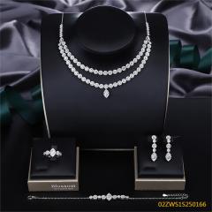 طقم مجوهرات زفاف عصري من الزركون