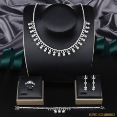 Modern 925 silver wedding jewelry set
