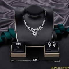 Modern 925 silver wedding jewelry set