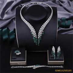 طقم مجوهرات زفاف عصري من الزركون
