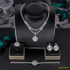 طقم مجوهرات زفاف عصري من الزركون