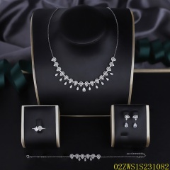 Modern 925 silver wedding jewelry set