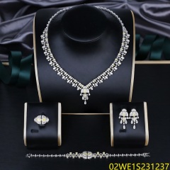 Modern 925 silver wedding jewelry set