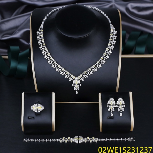 Modern 925 silver wedding jewelry set
