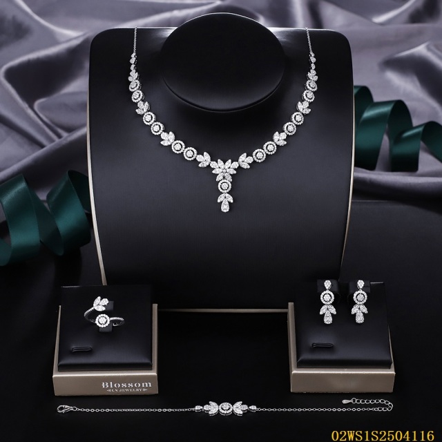 Modern 925 silver wedding jewelry set
