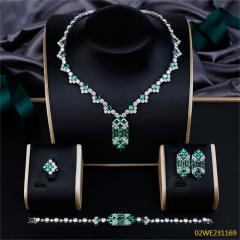 طقم مجوهرات زفاف عصري من الزركون