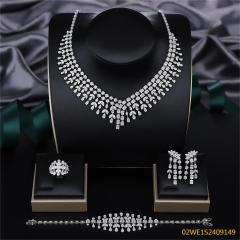 Modern 925 silver wedding jewelry set