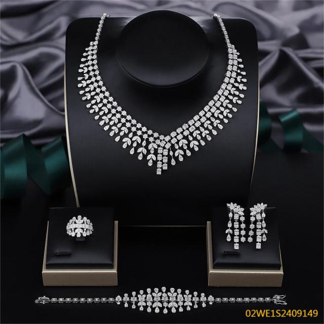Modern 925 silver wedding jewelry set