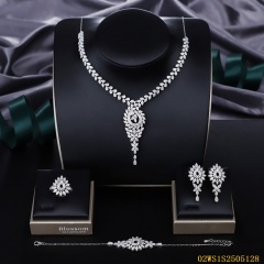 Modern 925 silver wedding jewelry set