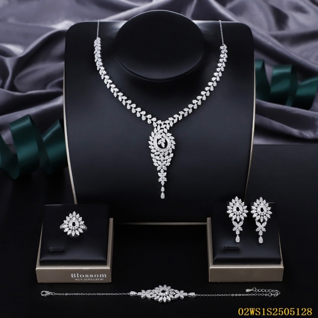 Modern 925 silver wedding jewelry set