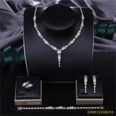 طقم مجوهرات زفاف عصري من الزركون