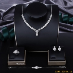 Modern 925 silver wedding jewelry set