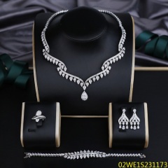 Modern 925 silver wedding jewelry set
