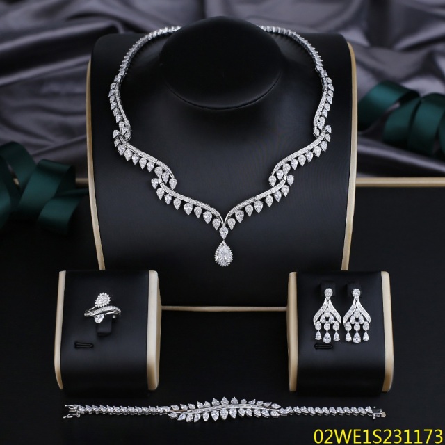 Modern 925 silver wedding jewelry set