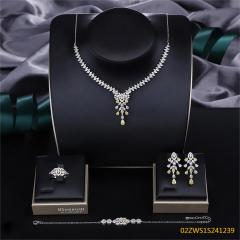 Modern 925 silver wedding jewelry set